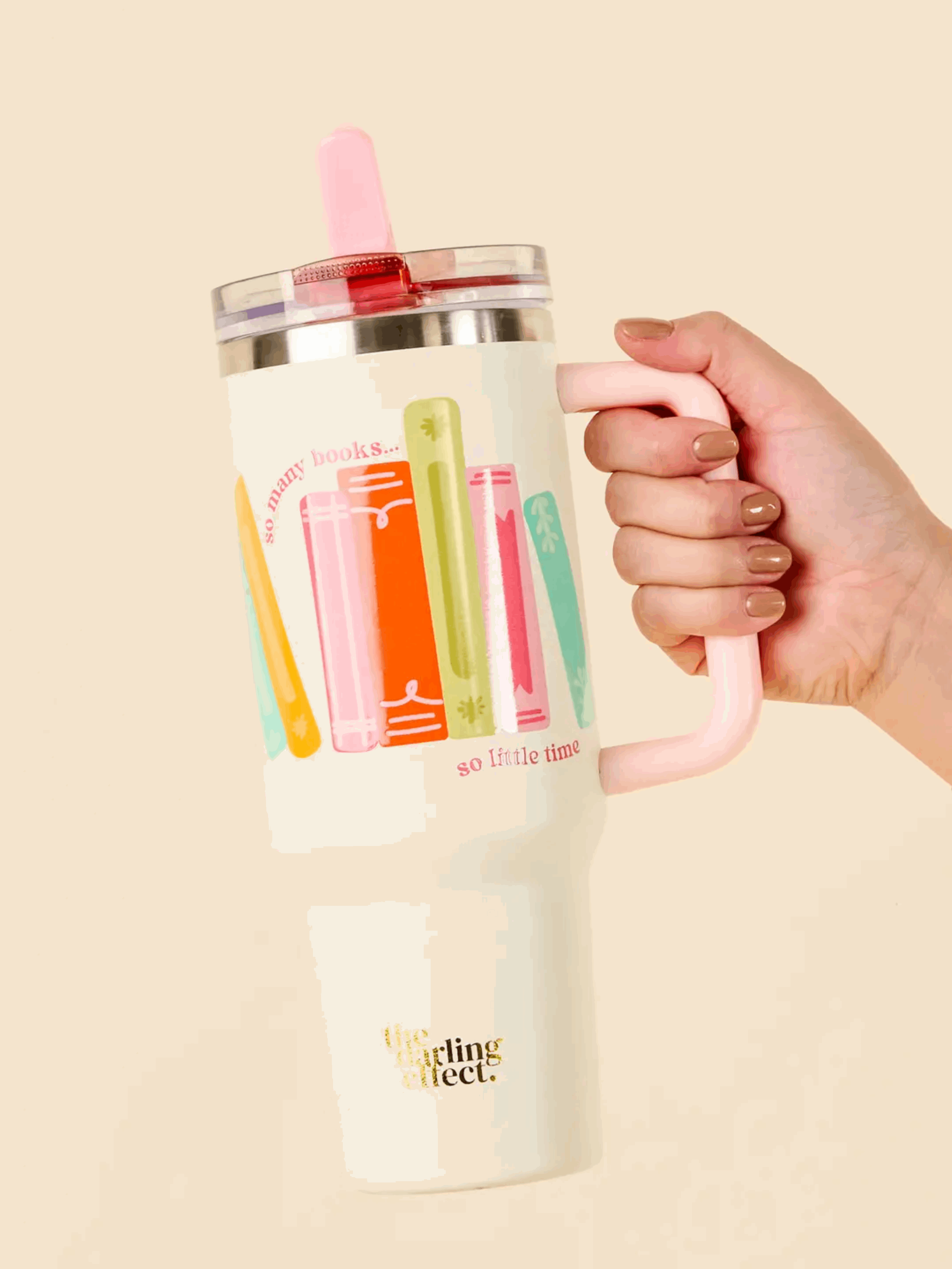 40 Oz Flip Straw Books Tumbler
