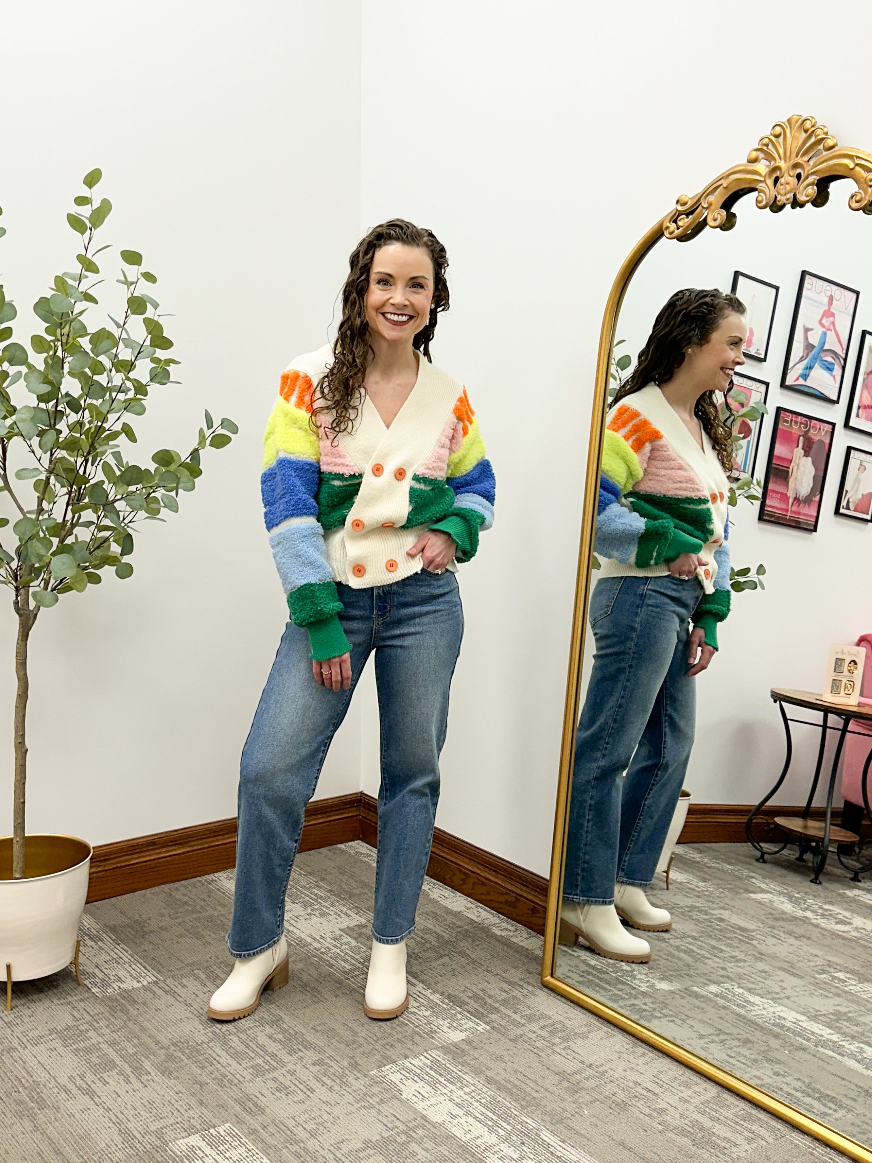 Molly Textured Color Block Cardigan