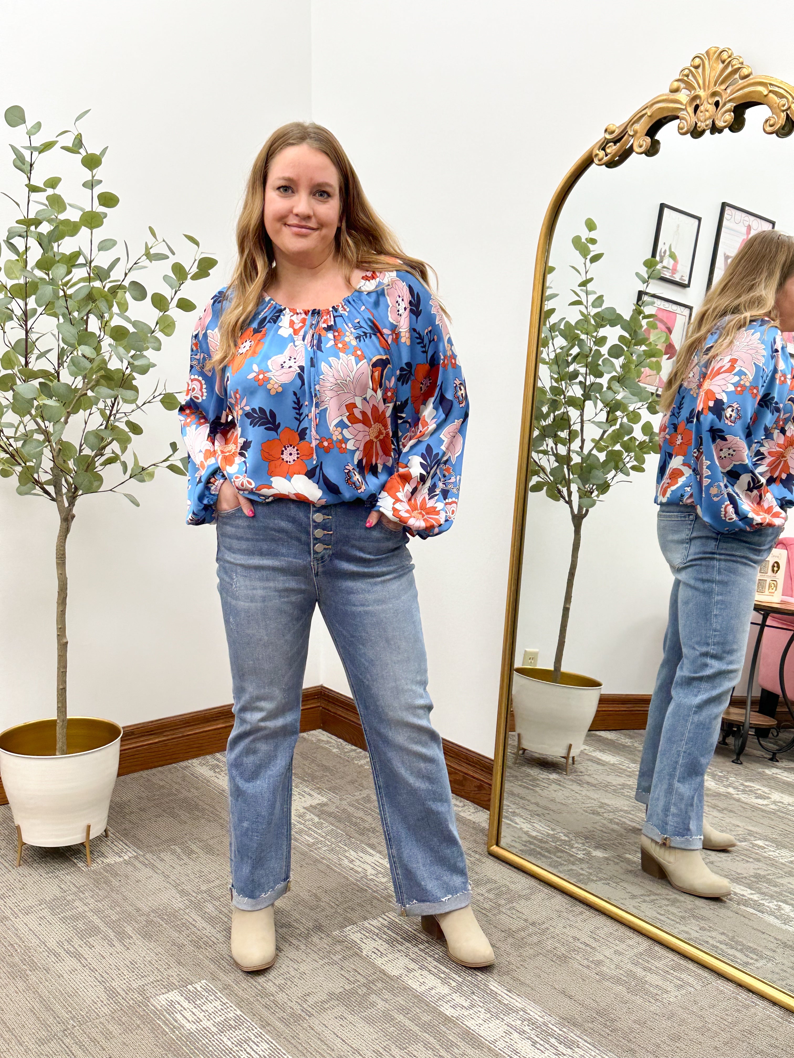 Mara Floral Satin Blouse