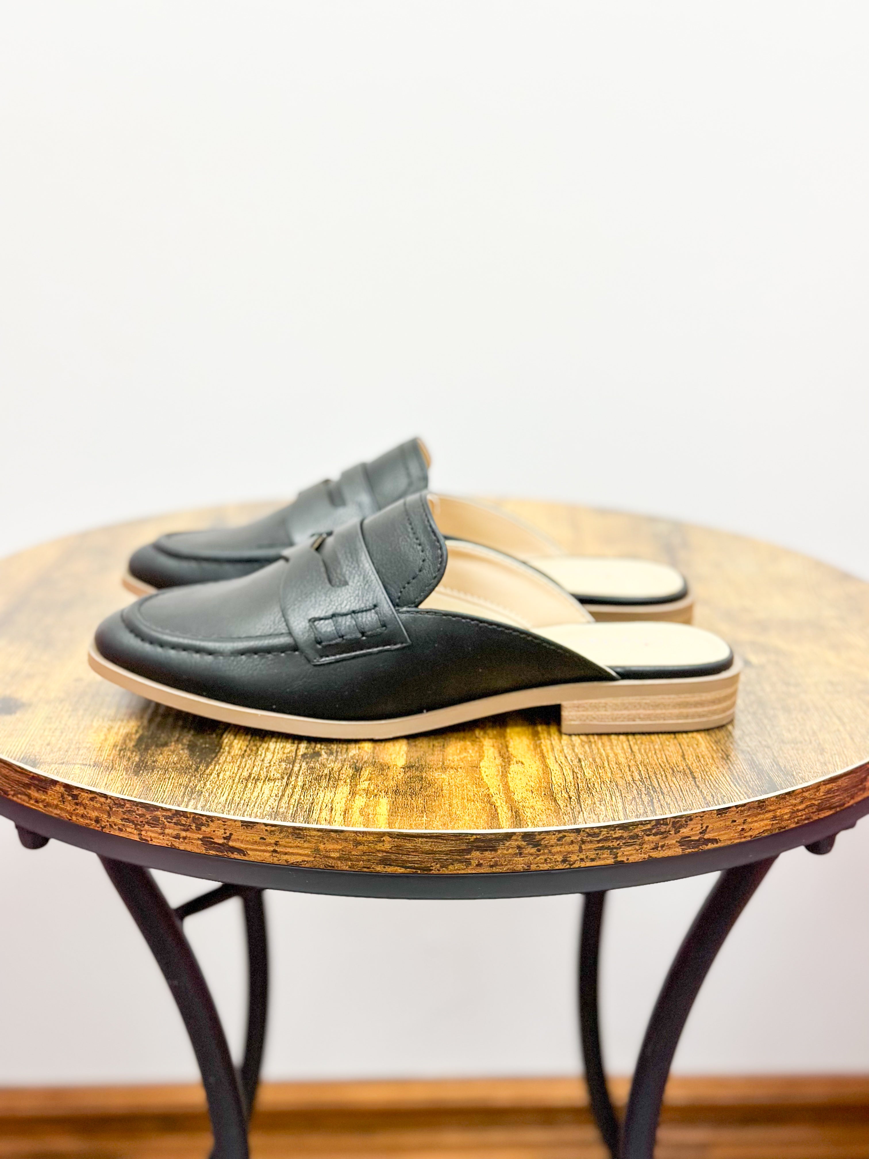 Mel Black Loafer Mules