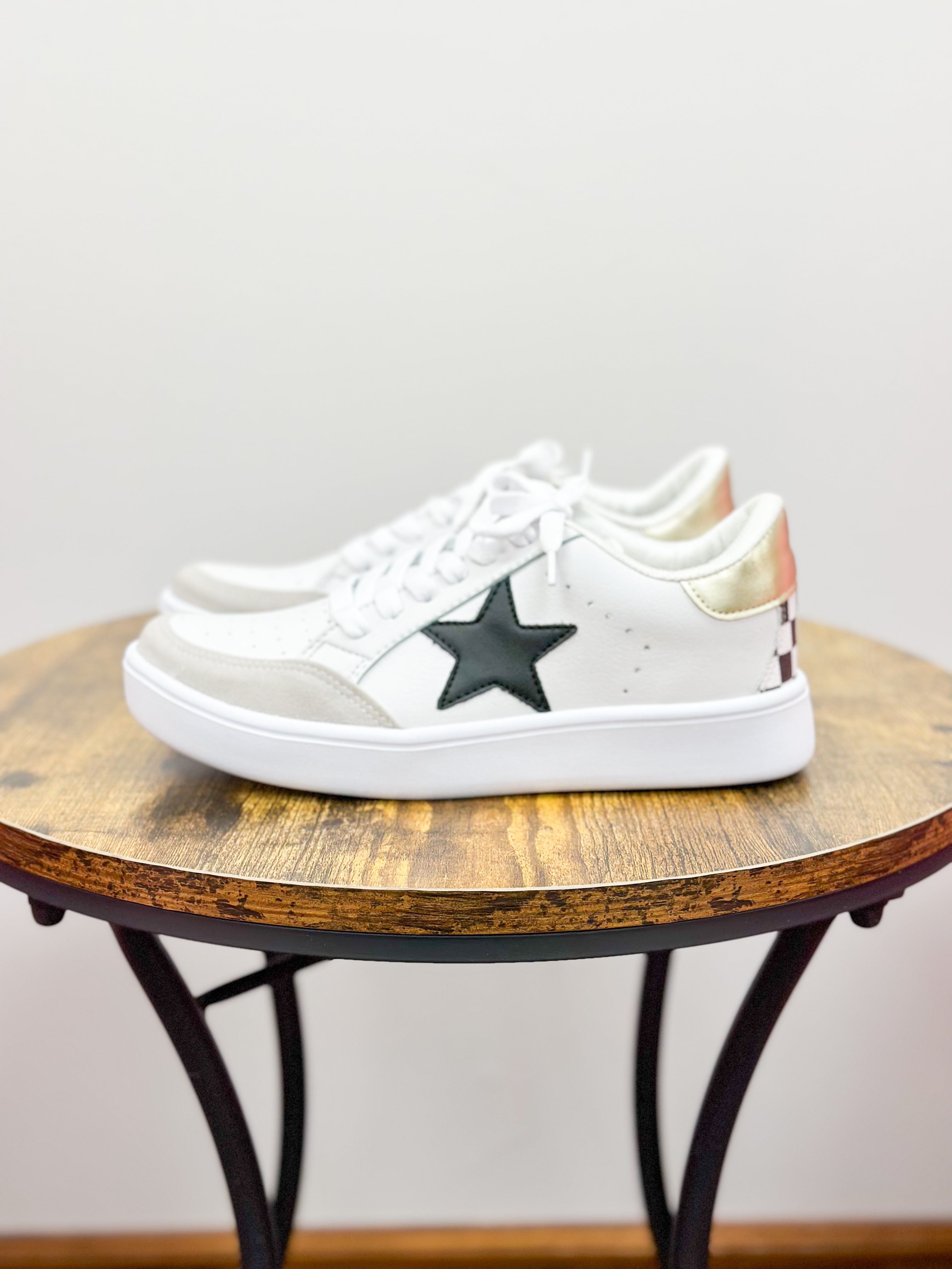 Black Star Checkered Sneakers